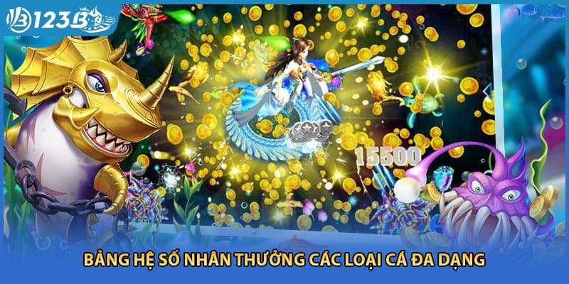 Bảng hệ số nhân thưởng các loại cá đa dạng
