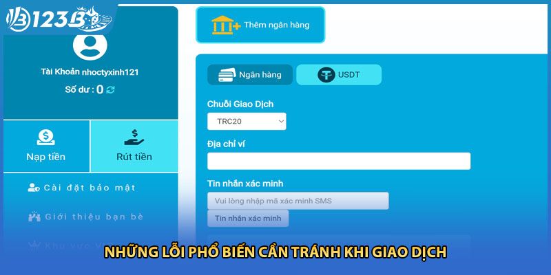 Những lỗi phổ biến cần tránh khi giao dịch